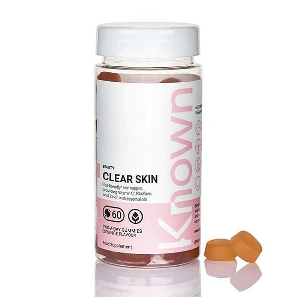 Known Clear Skin Orange Vegetarian Gummy Supplements x 60