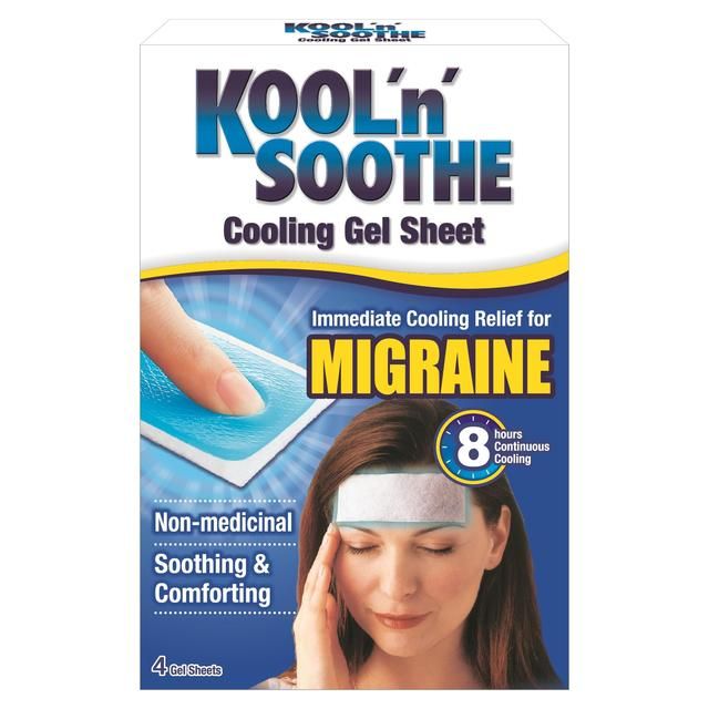 Kool 'n' Soothe Migraine Cooling Gel Sheet 4 per pack