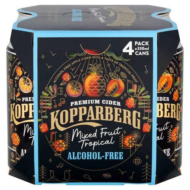 Kopparberg Alcohol Free Mixed Fruit Tropical Cider Cans 4 x 330ml