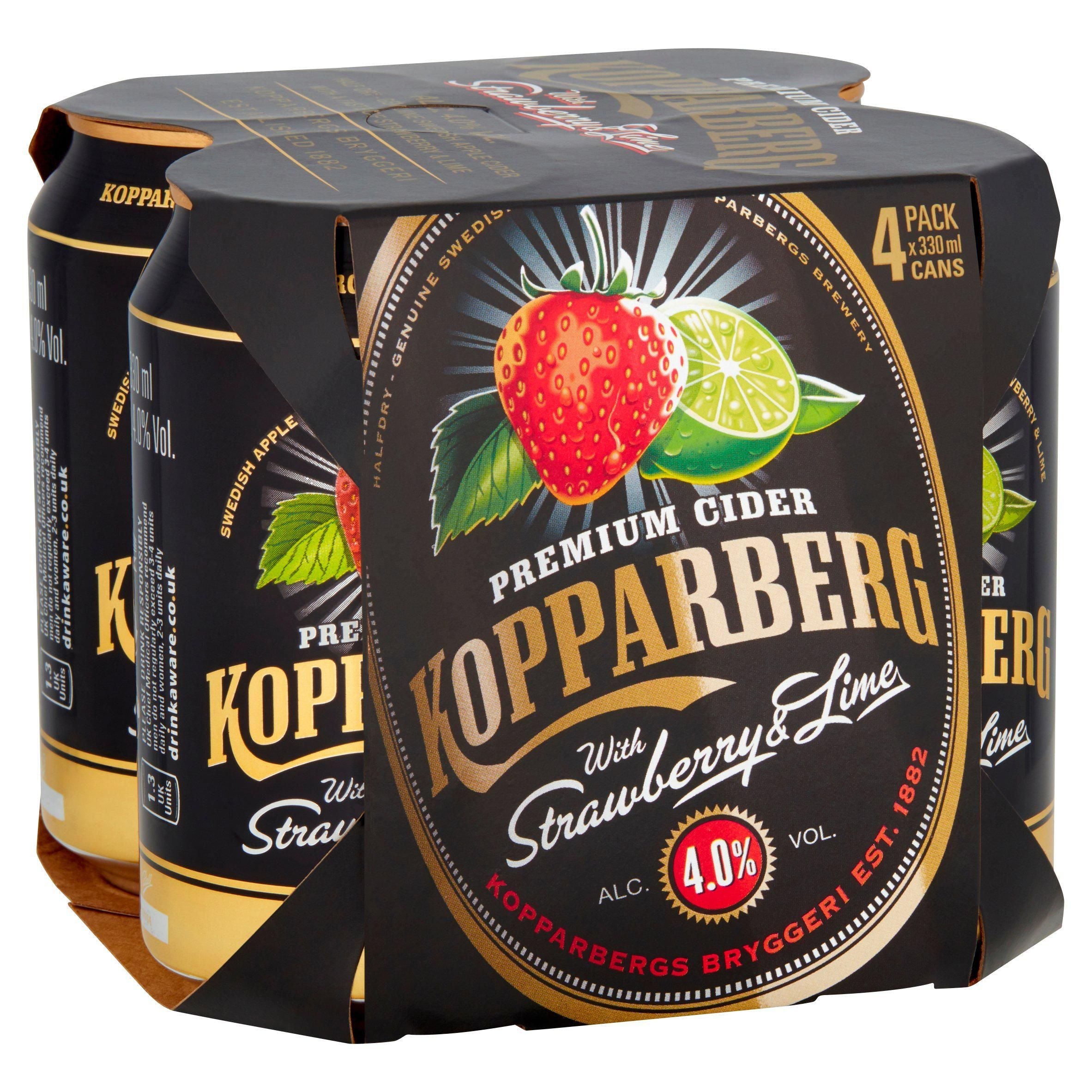 Kopparberg Premium Cider with Strawberry & Lime Can4x330ml