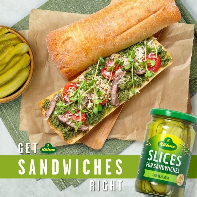 Kuhne Gherkin Sandwich Slices 330g