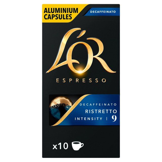 L'OR Ristretto Decaf Coffee Pods x10 Intensity 9 10 per pack