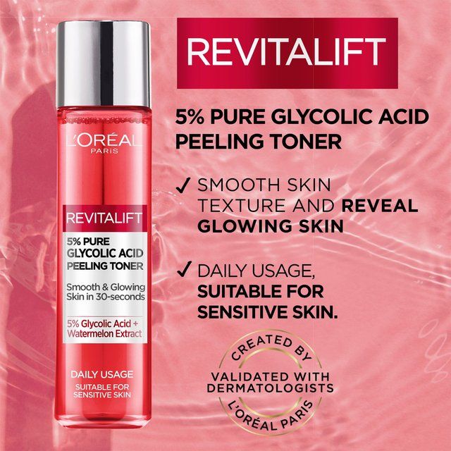 L'Oreal Paris 5% Glycolic Acid Peeling Toner For Smooth & Glowing Skin 180ml