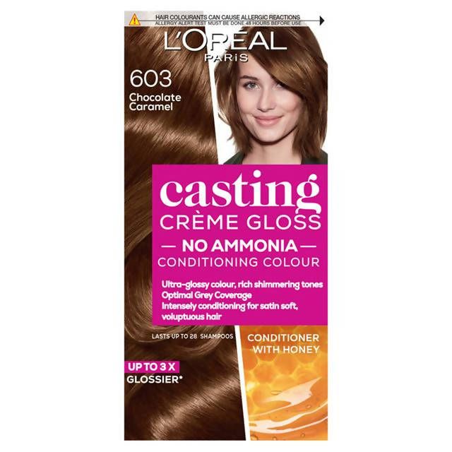 L'Oreal Paris Casting Creme Gloss Semi Permanent Hair Dye Chocolate Caramel Brown 603