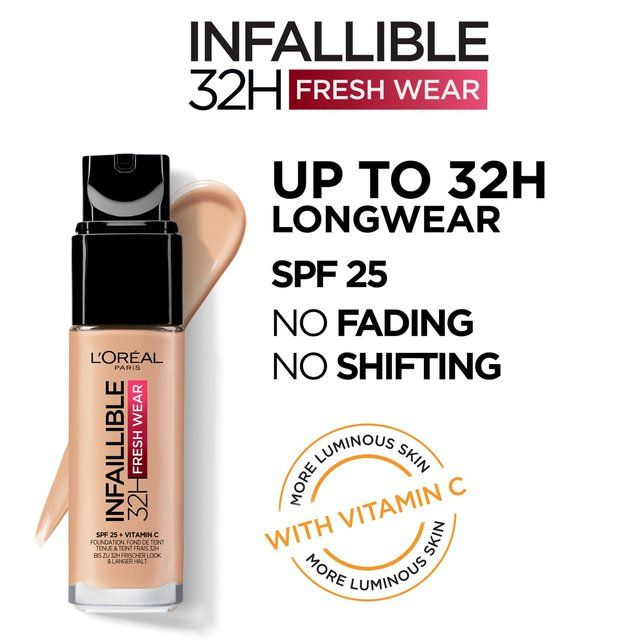 L'Oreal Paris Infallible 32hr Freshwear Liquid Foundation 100 Linen