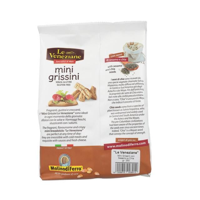 Le Veneziane Gluten Free Sesame & Chia Grissini Breadsticks 250g