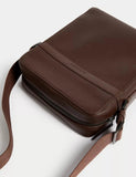 Leather Pebble Grain Cross Body Bag Brown