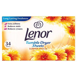 Lenor Fabric Tumble Dryer Sheets Summer Breeze 34 per pack