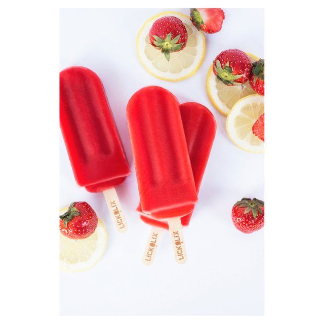 Lickalix Organic Strawberry Lemonade Ice Lollies 3 per pack