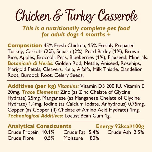 Lily's Kitchen Chicken & Turkey Casserole for Dogs 400g