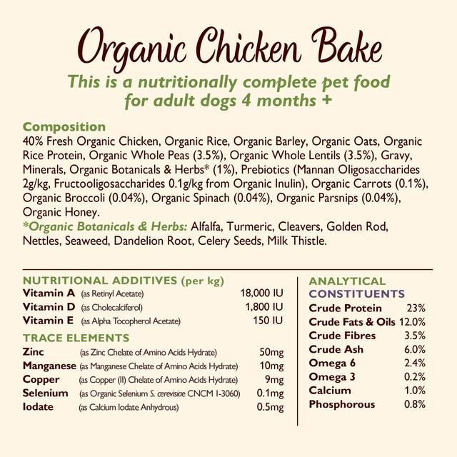 Lily's Kitchen Dog Organic Chicken Bake Adult Dry Food 1kg