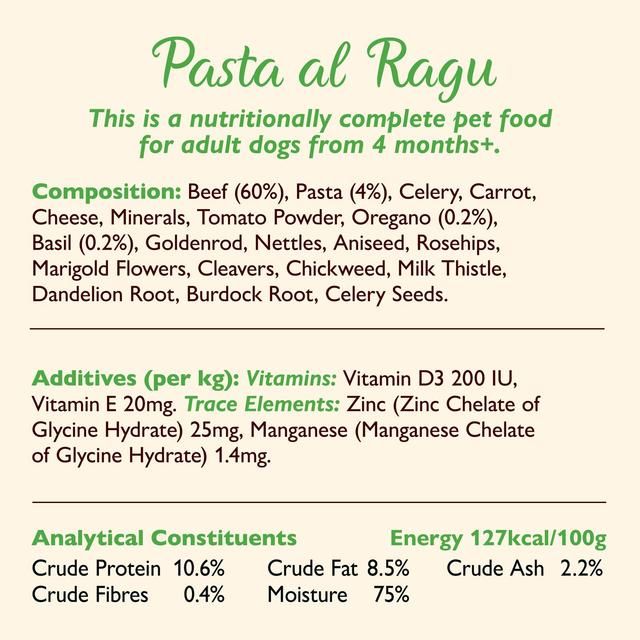 Lily's Kitchen Dog Pasta Al Ragu Tin 400g