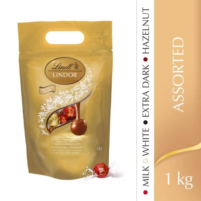 Lindt LINDOR Assorted Chocolate Truffles Gold Bag 1kg