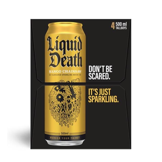 Liquid Death Mango Chainsaw Sparkling Water 4 x 500ml