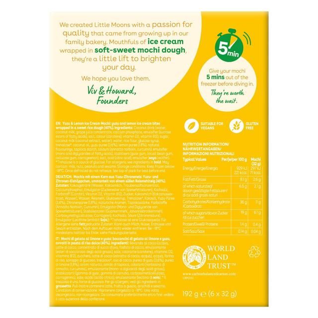 Little Moons Vegan Yuzu Lemon Mochi Ice Cream 6 x 32g