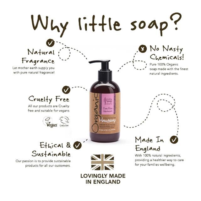 Little Soap Company Organic Liquid Hand Soap Rose Geranium 250ml