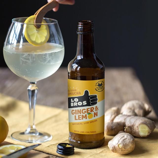 Lo Bros Kombucha Ginger & Lemon Low Sugar 330ml