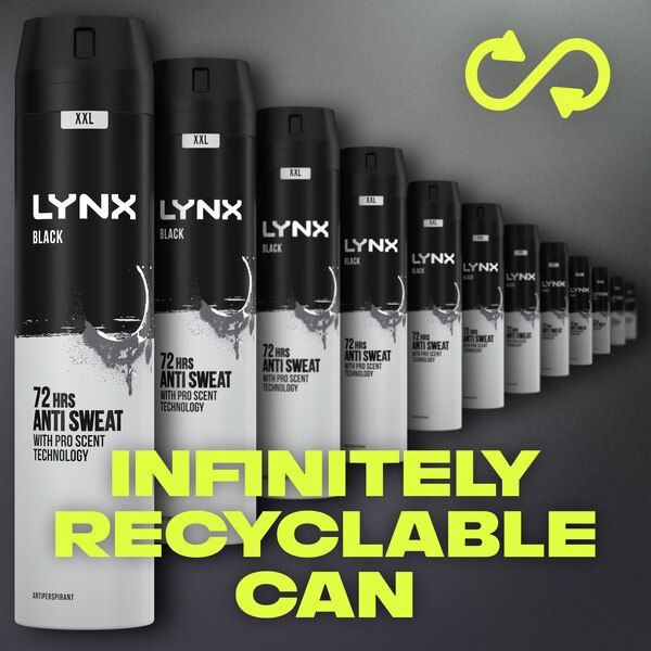 Lynx Anti-Perspirant Deodorant Spray Aerosol Xxl Black 250ml