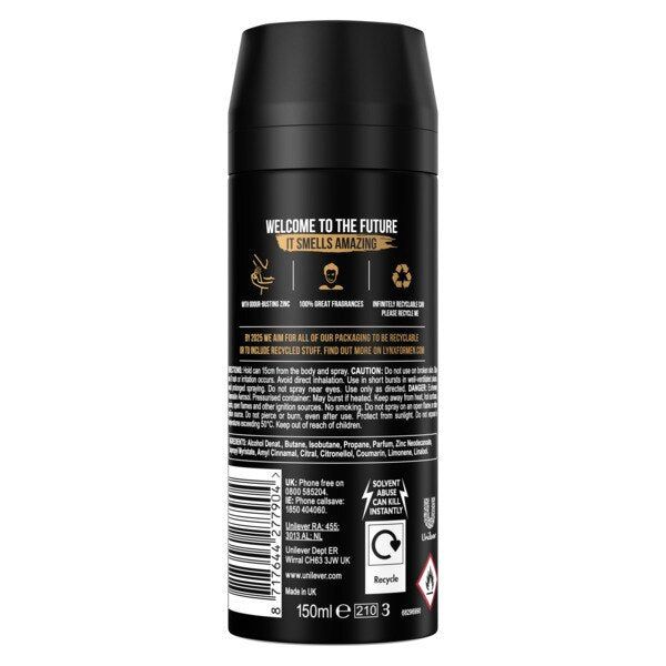 Lynx Deodorant Aerosol Body Spray Dark Temptation 150ml