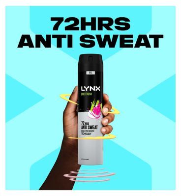 Lynx Epic Fresh Grapefruit & Tropical Pineapple Scent Antiperspirant Deodorant for Men 250ml