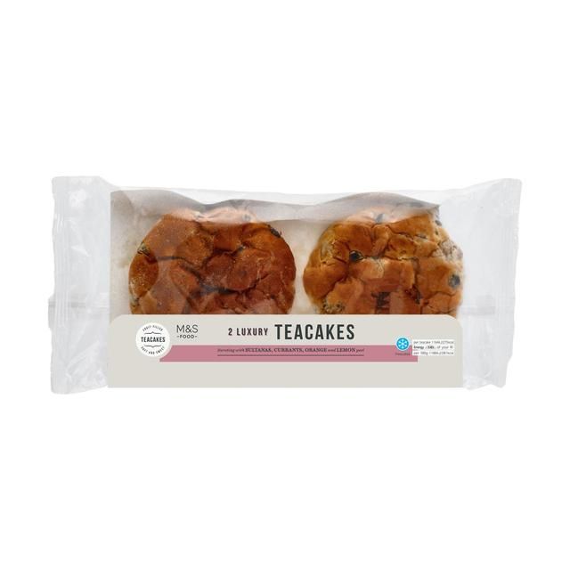 M&S 2 Fruit Filled Luxury Teacakes 2 per pack