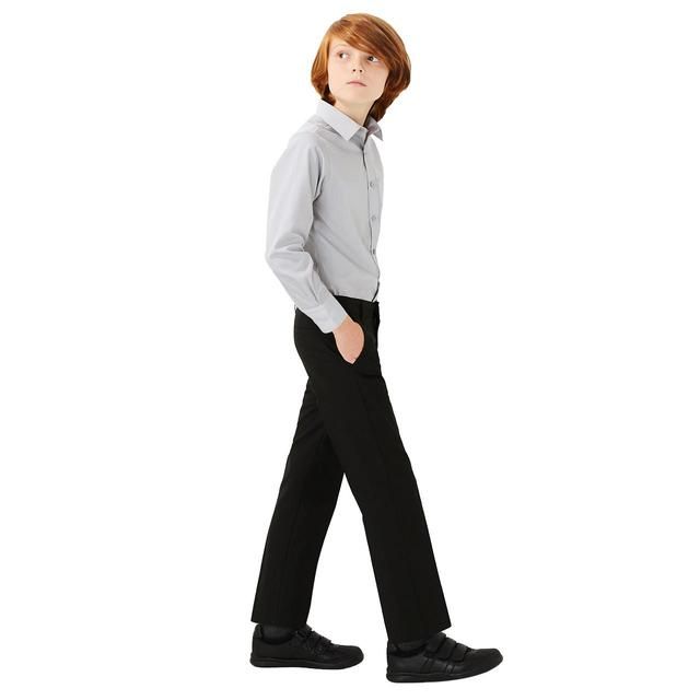 M&S 2pk Boys Black Regular Leg Trousers 4-14 Years