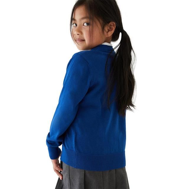 M&S Blue 2PK Cotton Cardigan 3-14 Y
