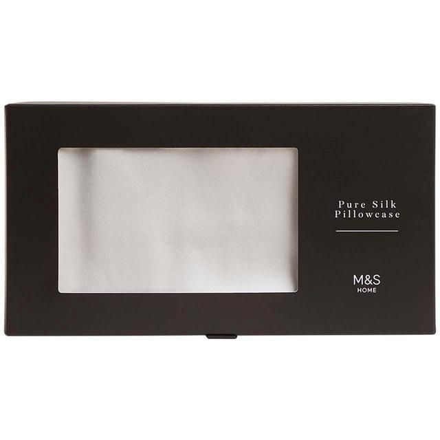 M&S Collection Pure Silk Pillowcase One Size Light Grey