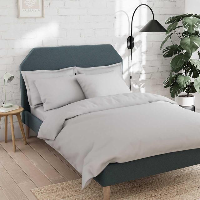 M&S Cotton Rich Duvet Cover King Size (5 ft) Silver Grey