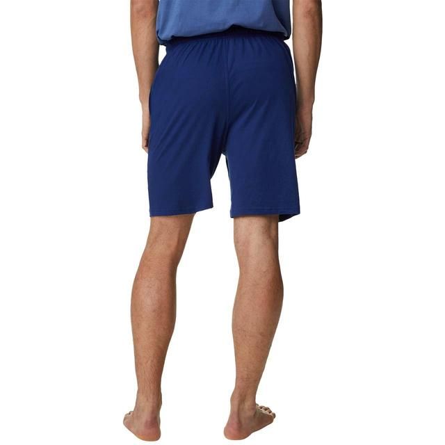 M&S Cotton Rich Jersey Shorts S-XL Blue