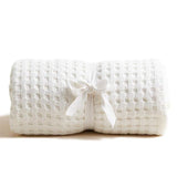 M&S Cotton Waffle Throw One Size White
