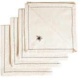 M&S Embroidered Bee Cotton Napkins 4 per pack