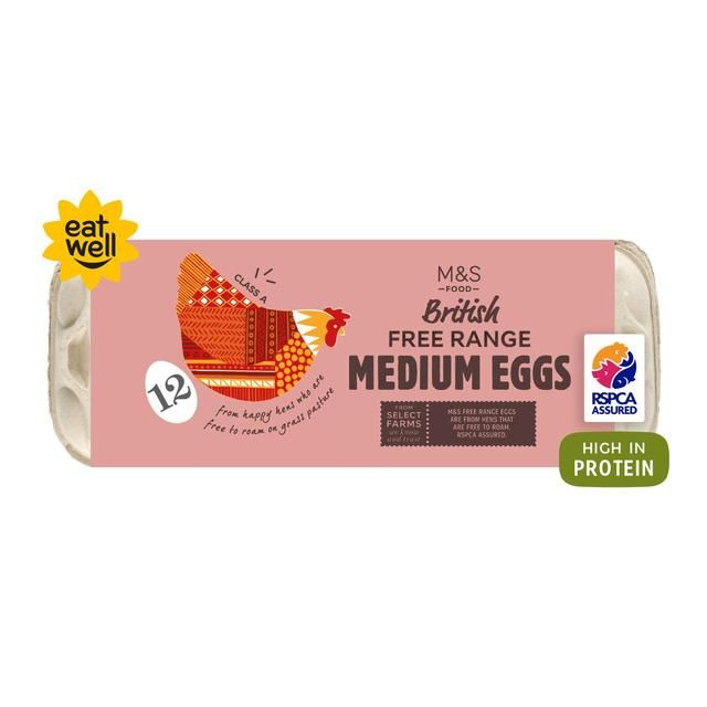 M&S Free Range Medium Eggs 12 per pack