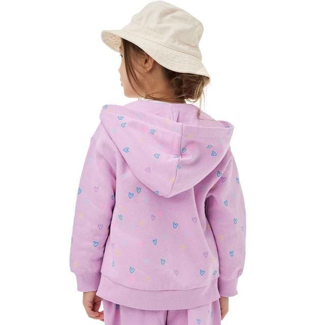 M&S Girls Cotton Rich Zip Hoodie 2-7 Years Pink