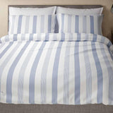 M&S Hadley Pure Cotton Striped Bedding Set Single-Super King Blue Mix