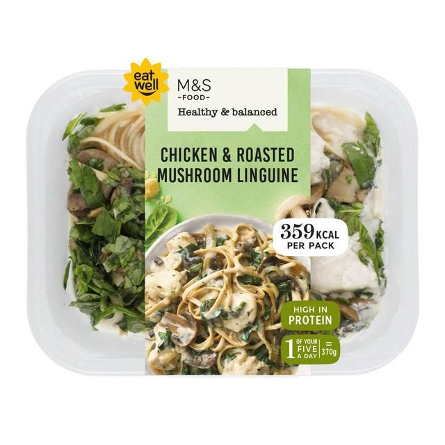 M&S Healthy & Balanced Chicken & Roasted Mushroom Linguine 370g