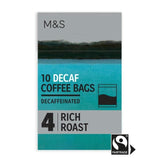 M&S Individually Wrapped Decaffeinated Coffee Bags 10 x 7.5g