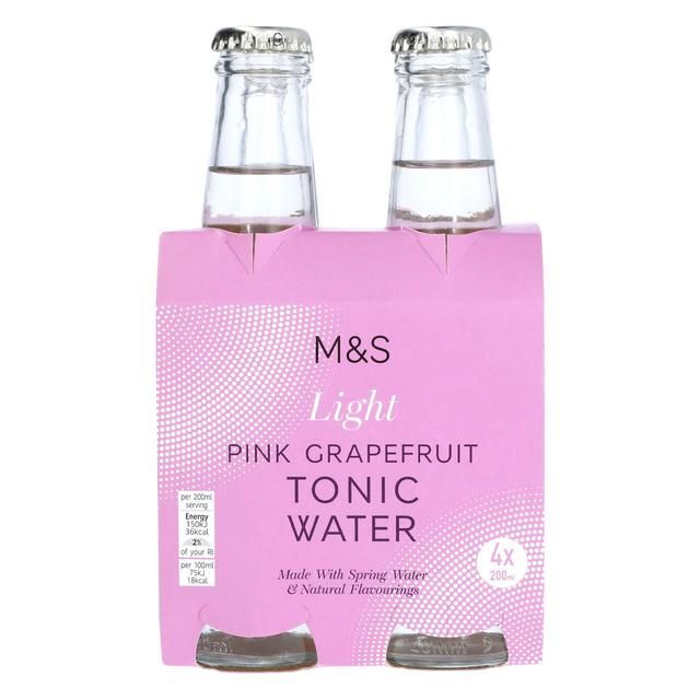 M&S Light Pink Grapefruit Tonic Water 4 x 200ml