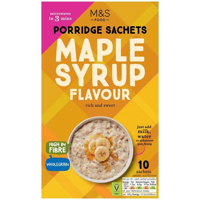 M&S Maple Syrup Flavour Porridge Sachets 10 x 36g