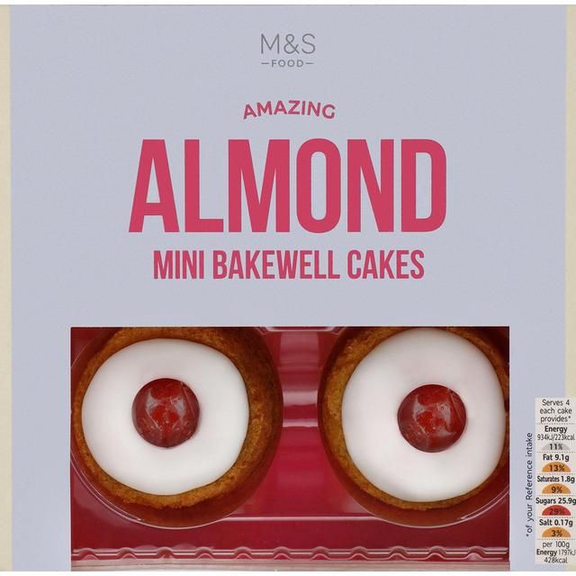 M&S Mini Almond Bakewell Cakes 4 per pack