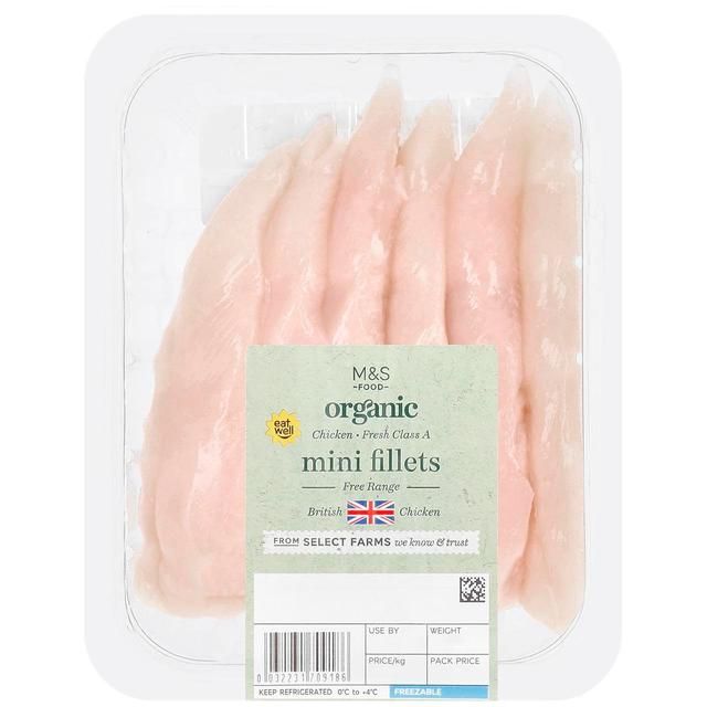 M&S Organic Free Range Mini Chicken Fillets Typically: 275g