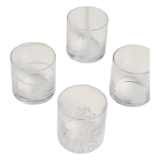 M&S Patterned White Tumblers Set 4 per pack