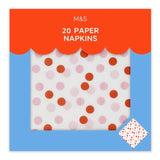 M&S Pink Spotty Paper Napkins 20 per pack