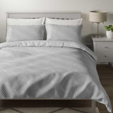 M&S Pure Cotton Geometric Sateen Bedding Set Grey
