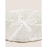 M&S Set of 2 Beaded Placemats Silver 2 per pack