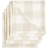 M&S Set Of 4 Gingham Napkins Natural 4 per pack