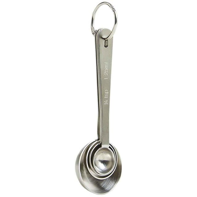 M&S Set of 4 Stainless Steel Measuring Spoons Silver 4 per pack