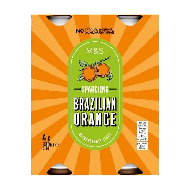 M&S Sparkling Brazilian Orange Drink 4 x 330ml