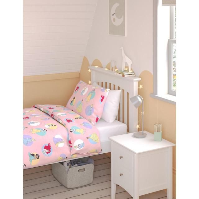 M&S Spotted Disney Princesses Bedset Single Pink Mix