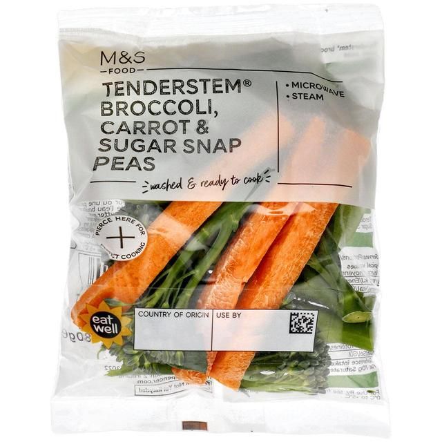 M&S Tenderstem Broccoli Carrot & Sugar Snap Peas 80g